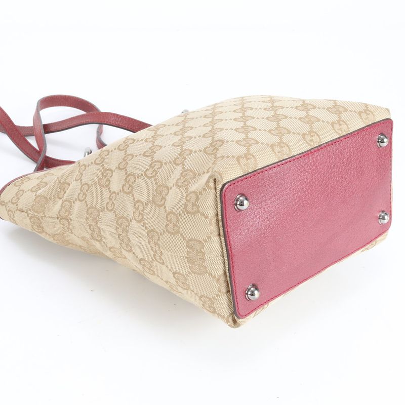 Gucci GG Canvas Eclipse 120840 Leather Tote Bag Shoulder Hand Women's RRM Da7-1