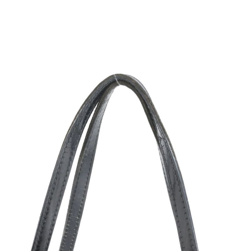 Gucci GG Canvas 211976 Leather Tote Bag Shoulder Hand Genuine Leather Black