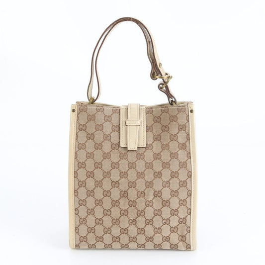 Gucci GG Canvas 110292 Leather X Canvas 2WAY Shoulder Bag Shoulder Tote Hand