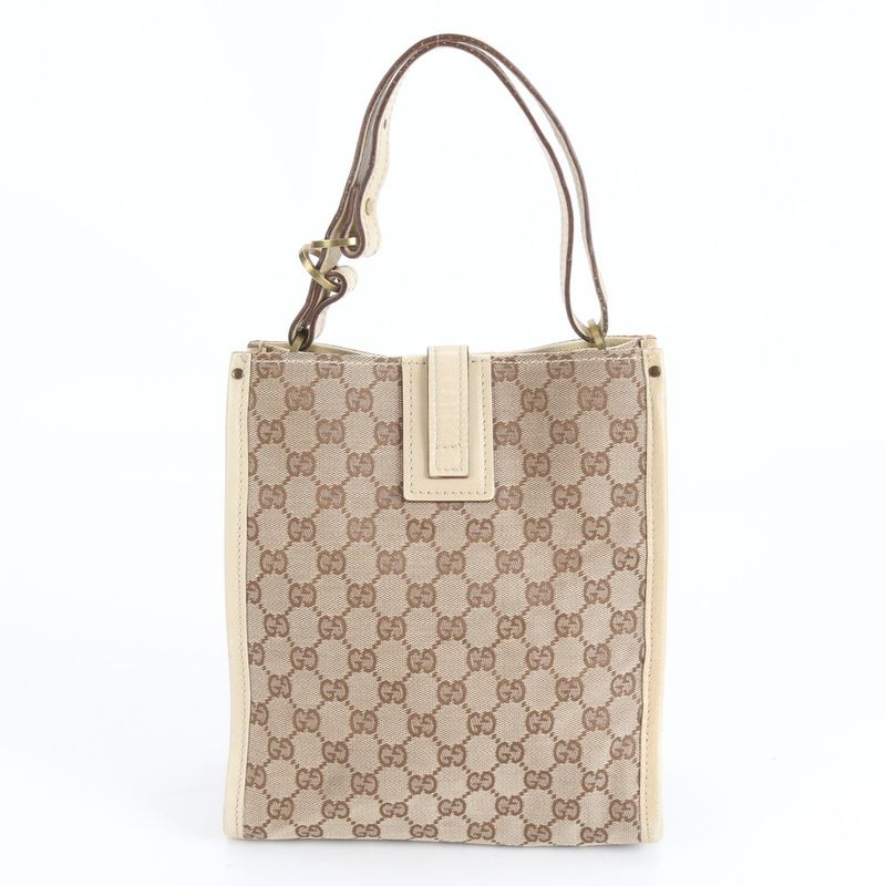 Gucci GG Canvas 110292 Leather X Canvas 2WAY Shoulder Bag Shoulder Tote Hand