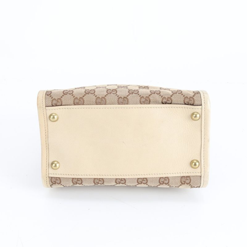 Gucci GG Canvas 110292 Leather X Canvas 2WAY Shoulder Bag Shoulder Tote Hand