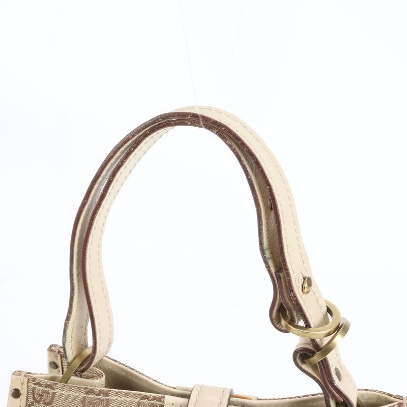 Gucci GG Canvas 110292 Leather X Canvas 2WAY Shoulder Bag Shoulder Tote Hand