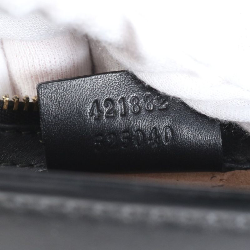 Gucci Sylvie Sherry Line 421882 Leather 2WAY Shoulder Bag Crossbody Hand Black