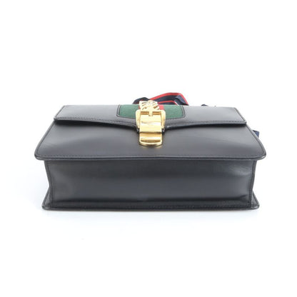 Gucci Sylvie Sherry Line 421882 Leather 2WAY Shoulder Bag Crossbody Hand Black
