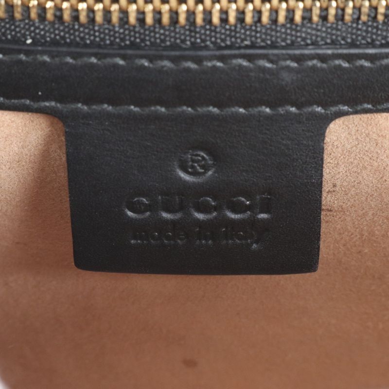 Gucci Sylvie Sherry Line 421882 Leather 2WAY Shoulder Bag Crossbody Hand Black