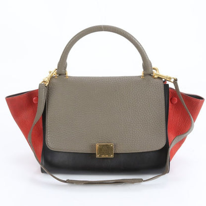 Celine Trapeze Small Leather 2WAY Shoulder Bag Shoulder Tote Hand Genuine