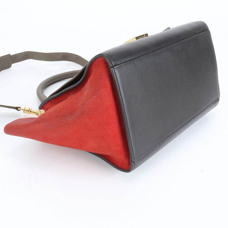 Celine Trapeze Small Leather 2WAY Shoulder Bag Shoulder Tote Hand Genuine