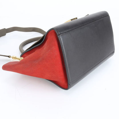 Celine Trapeze Small Leather 2WAY Shoulder Bag Shoulder Tote Hand Genuine