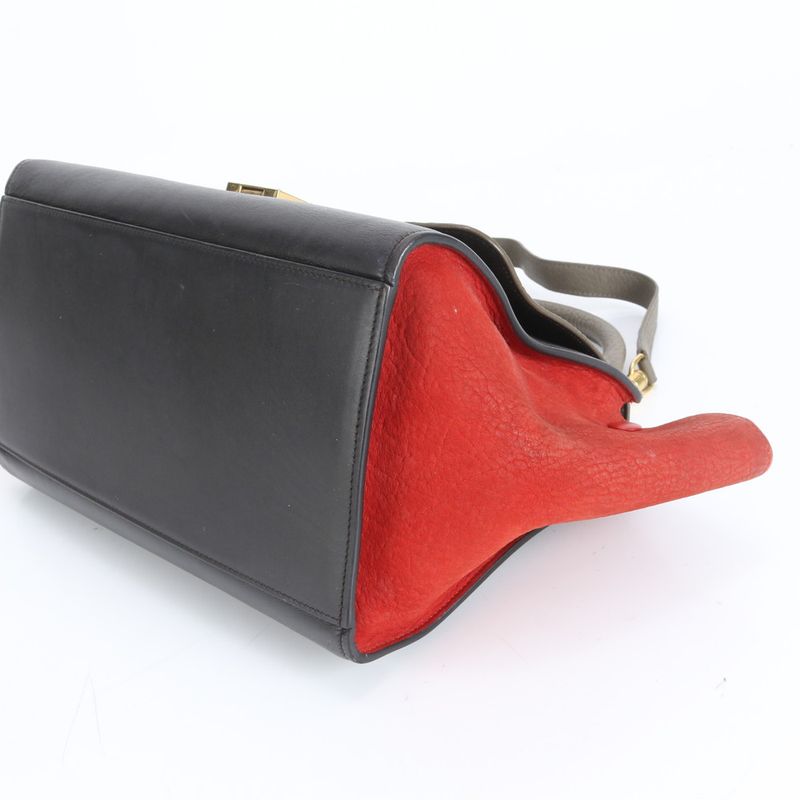 Celine Trapeze Small Leather 2WAY Shoulder Bag Shoulder Tote Hand Genuine