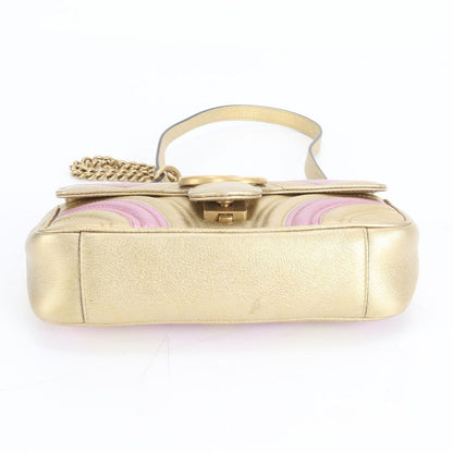 Gucci GG Marmont 446744 Leather 2WAY Chain Shoulder Bag Crossbody Hand Genuine