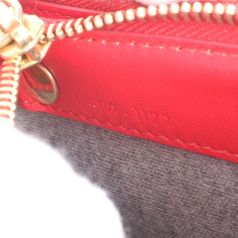 Celine Trio Red Leather Shoulder Bag Crossbody Hand Genuine Leather Women's RRM