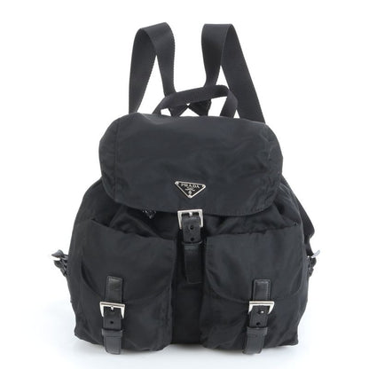 Prada Tessuto Nylon Triangle Logo Leather Backpack Sac Backpack Shoulder Bag