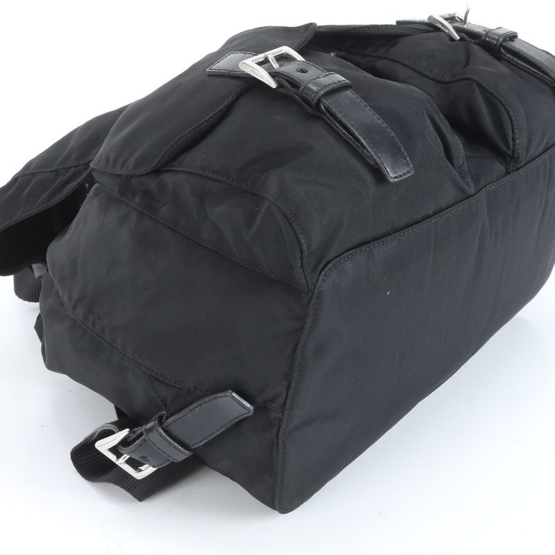 Prada Tessuto Nylon Triangle Logo Leather Backpack Sac Backpack Shoulder Bag