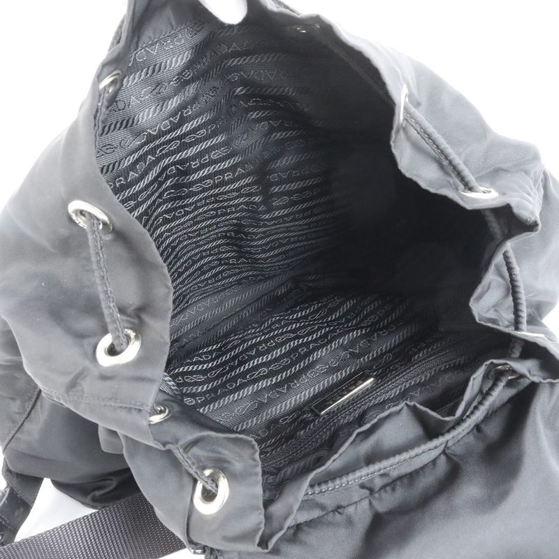 Prada Tessuto Nylon Triangle Logo Leather Backpack Sac Backpack Shoulder Bag