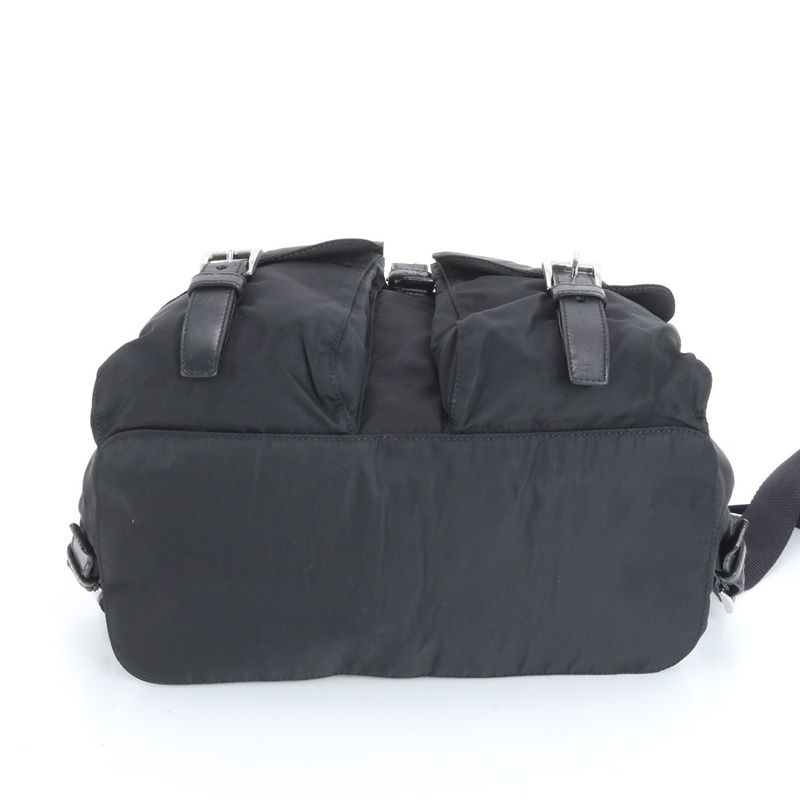 Prada Tessuto Nylon Triangle Logo Leather Backpack Sac Backpack Shoulder Bag