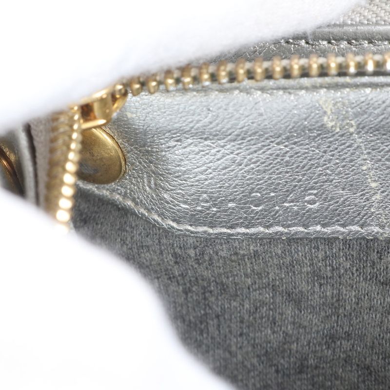 Celine Trio Leather Shoulder Bag Crossbody Hand Tote Silver Women ERM Da7-9