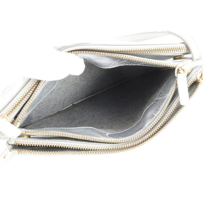 Celine Trio Leather Shoulder Bag Crossbody Hand Tote Silver Women ERM Da7-9