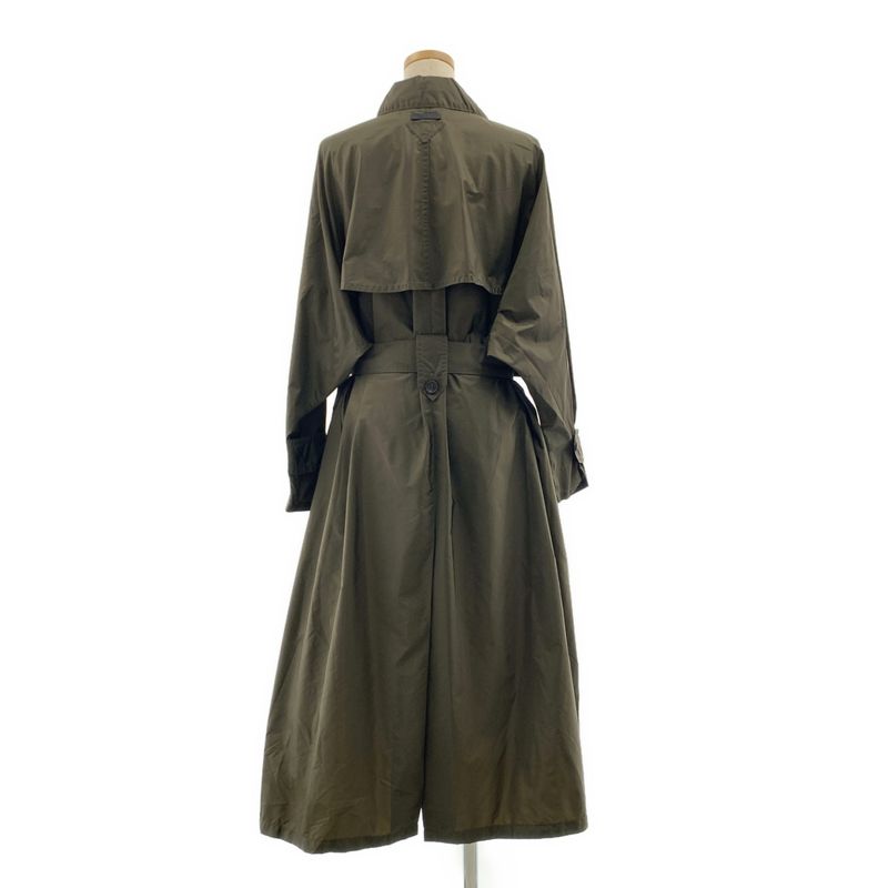 Prada - Triangle Logo Patch Belted Trench Coat - 36 - Khaki - Women's