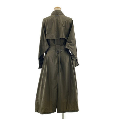Prada - Triangle Logo Patch Belted Trench Coat - 36 - Khaki - Women's