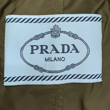 Prada - Triangle Logo Patch Belted Trench Coat - 36 - Khaki - Women's