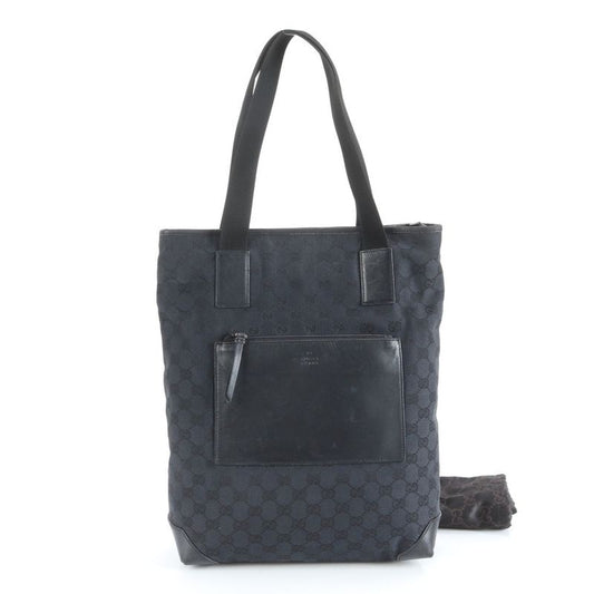 Gucci GG Canvas 019-0401 Leather Tote Bag Shoulder Business Commuter Black A4