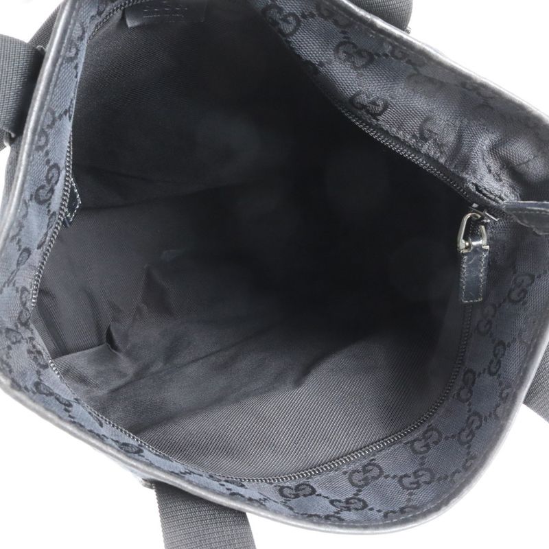 Gucci GG Canvas 019-0401 Leather Tote Bag Shoulder Business Commuter Black A4