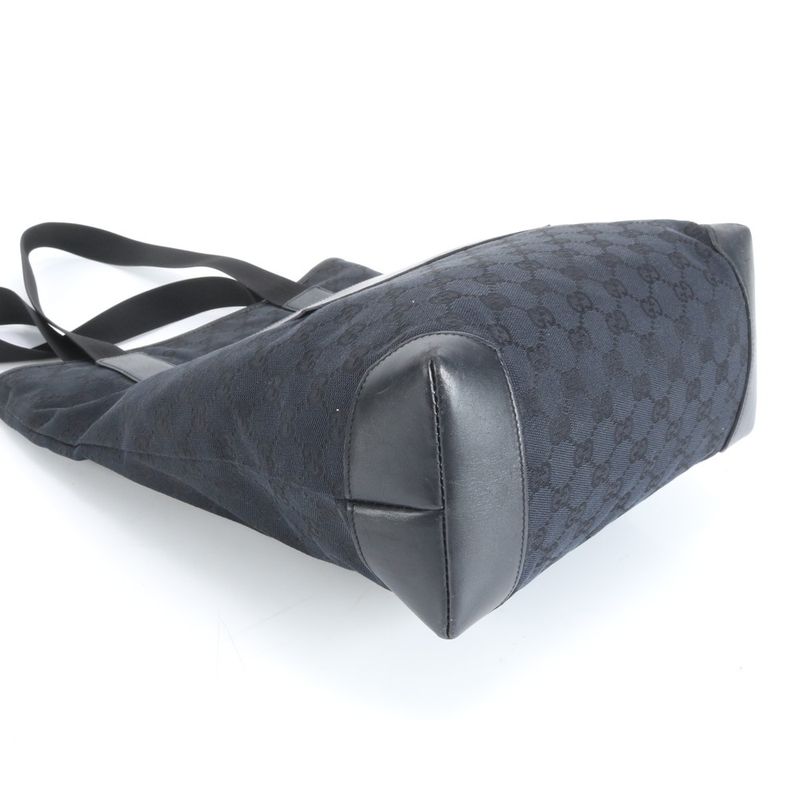 Gucci GG Canvas 019-0401 Leather Tote Bag Shoulder Business Commuter Black A4