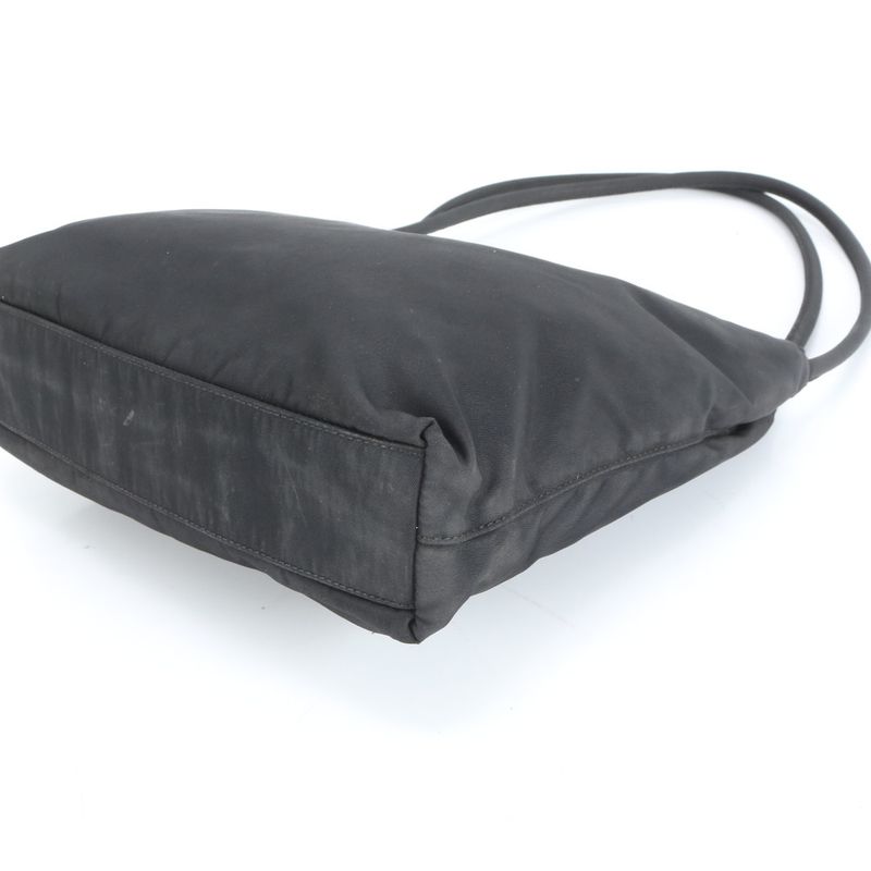 Prada Tessuto Nylon Triangle Logo Shoulder Bag Shoulder Tote Hand Black Women