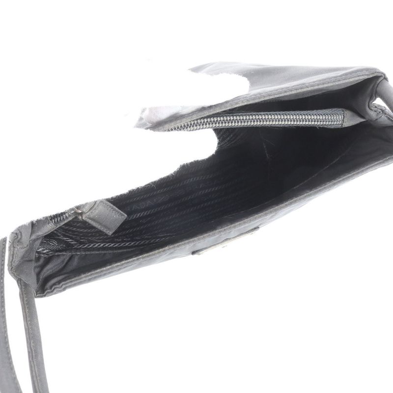 Prada Tessuto Nylon Triangle Logo Shoulder Bag Shoulder Tote Hand Black Women