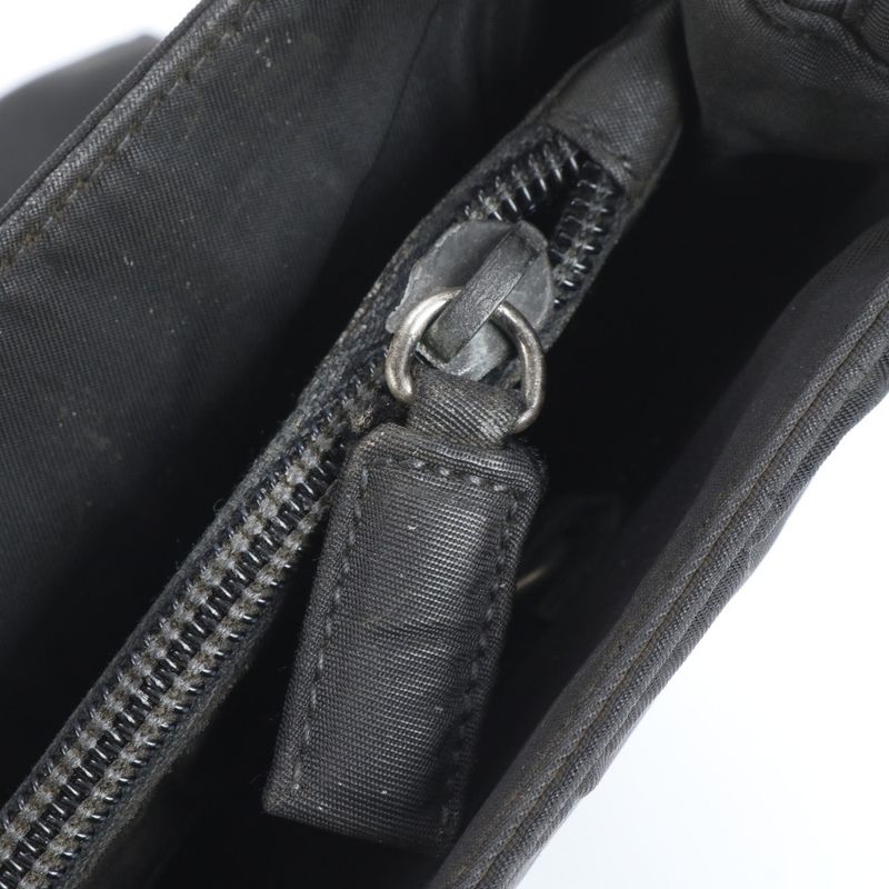 Prada Tessuto Nylon Triangle Logo Shoulder Bag Shoulder Tote Hand Black Women