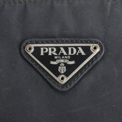 Prada Tessuto Nylon Triangle Logo Shoulder Bag Shoulder Tote Hand Black Women