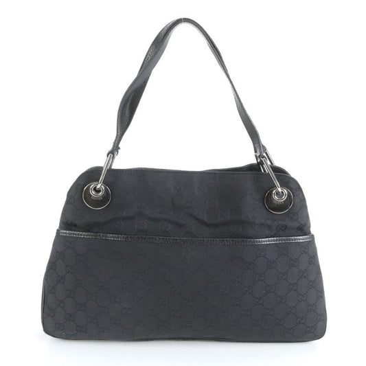 Gucci GG Canvas Eclipse 121023 Leather Tote Bag Shoulder Black Women ERM Da9-8