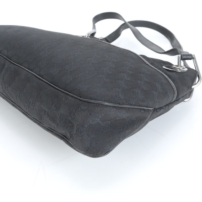 Gucci GG Canvas Eclipse 121023 Leather Tote Bag Shoulder Black Women ERM Da9-8