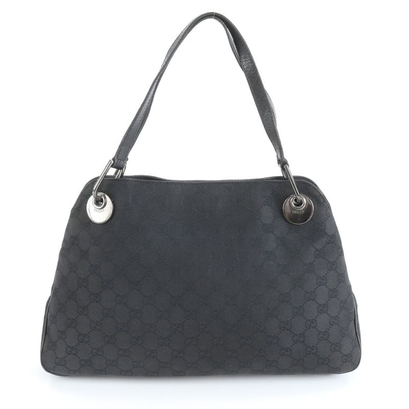 Gucci GG Canvas Eclipse 121023 Leather Tote Bag Shoulder Black Women ERM Da9-8