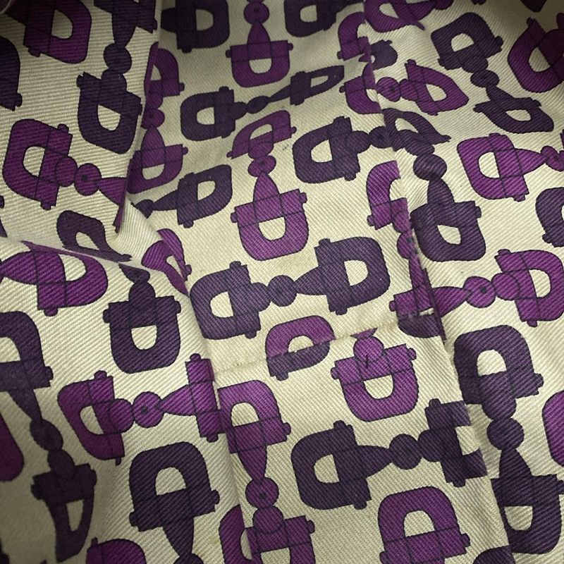 Gucci Tote Bag Abby Stripe Line 130736 Purple Leather