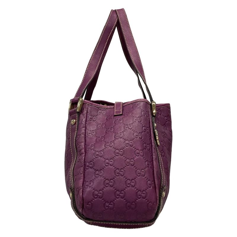 Gucci Tote Bag Abby Stripe Line 130736 Purple Leather