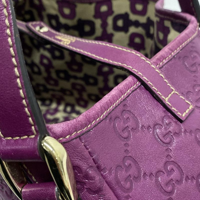 Gucci Tote Bag Abby Stripe Line 130736 Purple Leather
