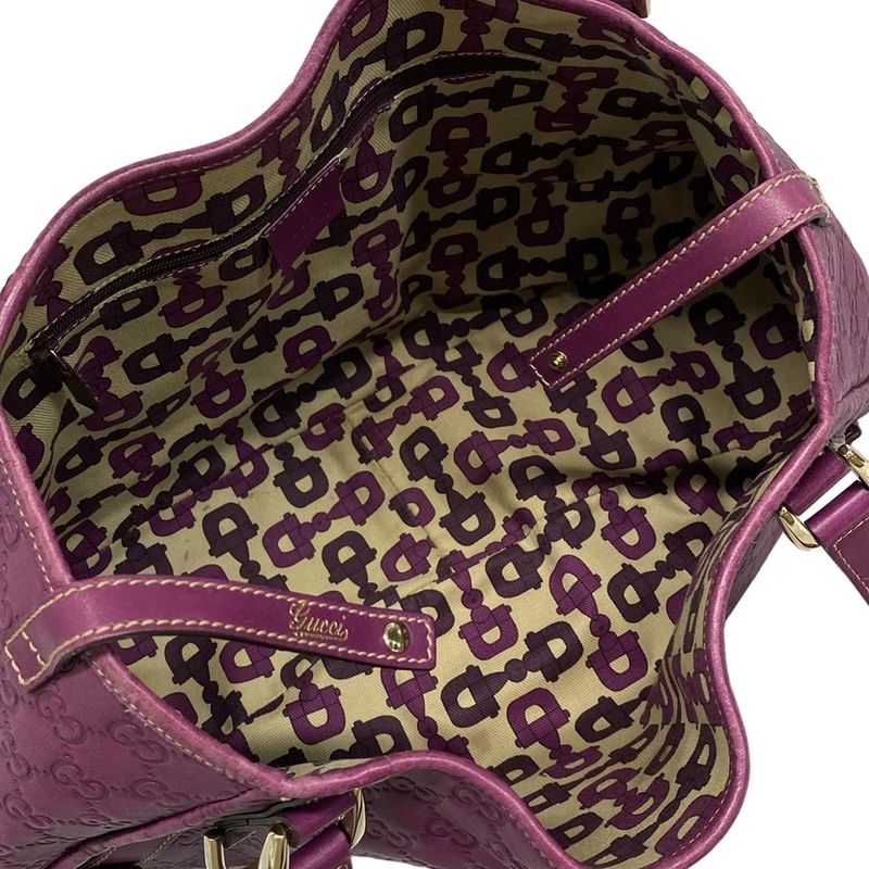 Gucci Tote Bag Abby Stripe Line 130736 Purple Leather