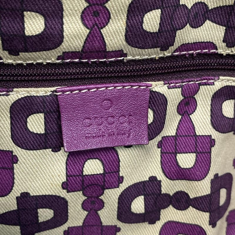 Gucci Tote Bag Abby Stripe Line 130736 Purple Leather