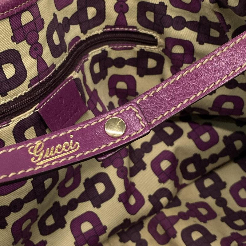 Gucci Tote Bag Abby Stripe Line 130736 Purple Leather