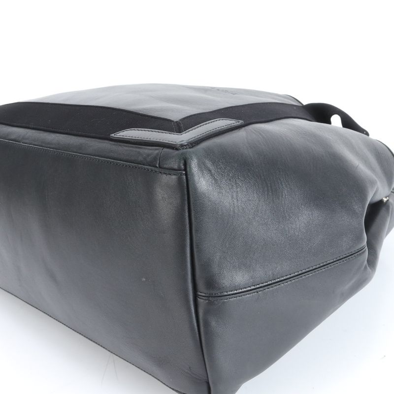 Balenciaga Navy Cabas Su Pouch Leather Tote Bag Shoulder Commuter Black A4 Men