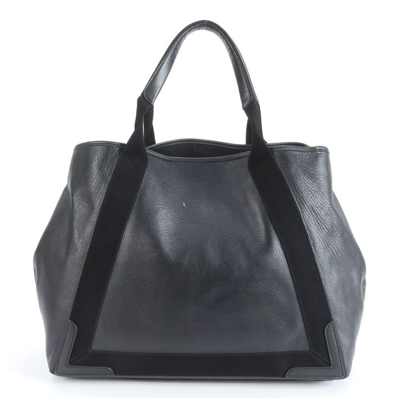 Balenciaga Navy Cabas Su Pouch Leather Tote Bag Shoulder Commuter Black A4 Men