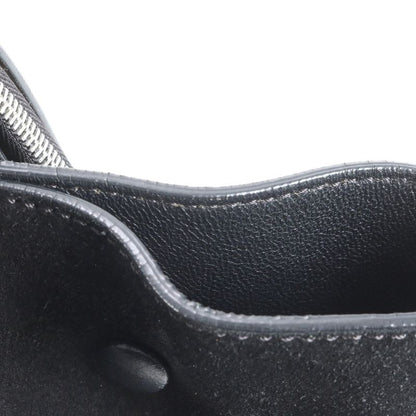 Celine Double Zipper Leather Tote Bag Shoulder Hand Genuine Leather Black A4