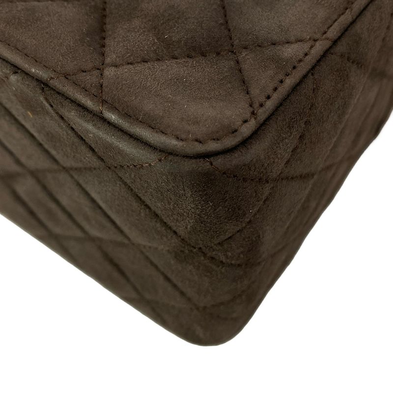 Chanel Vanity Bag Matelasse Dark Brown And Brown Plastic Chain