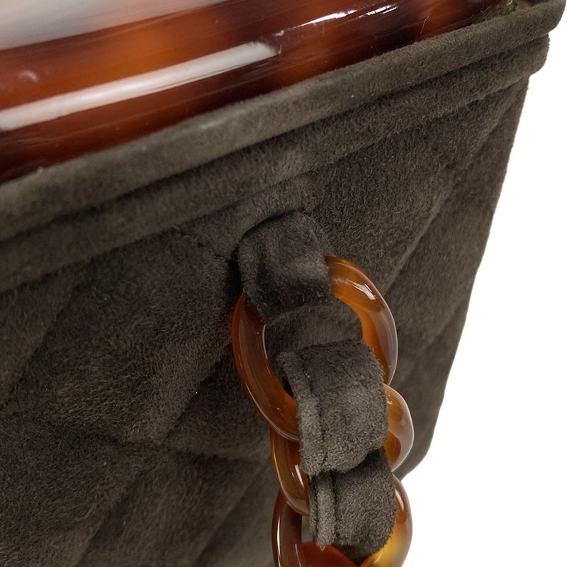 Chanel Vanity Bag Matelasse Dark Brown And Brown Plastic Chain