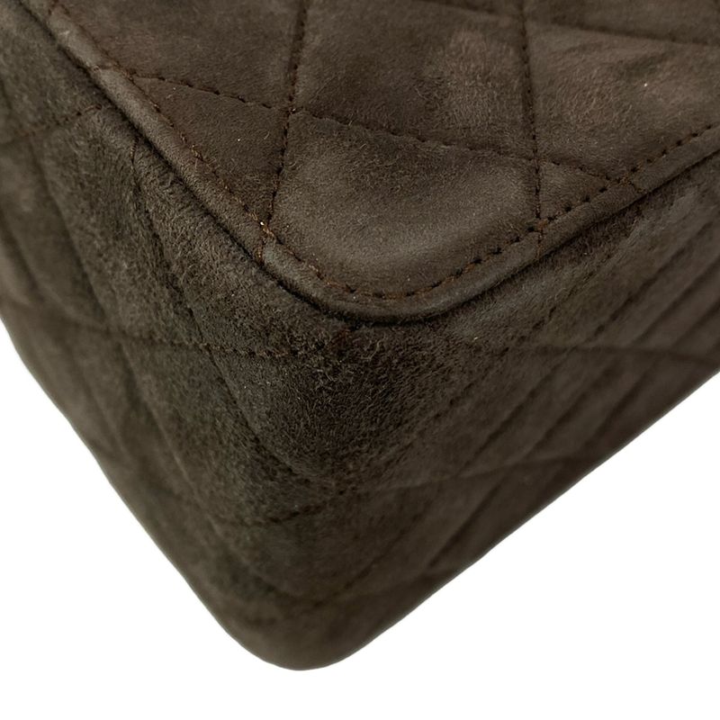 Chanel Vanity Bag Matelasse Dark Brown And Brown Plastic Chain