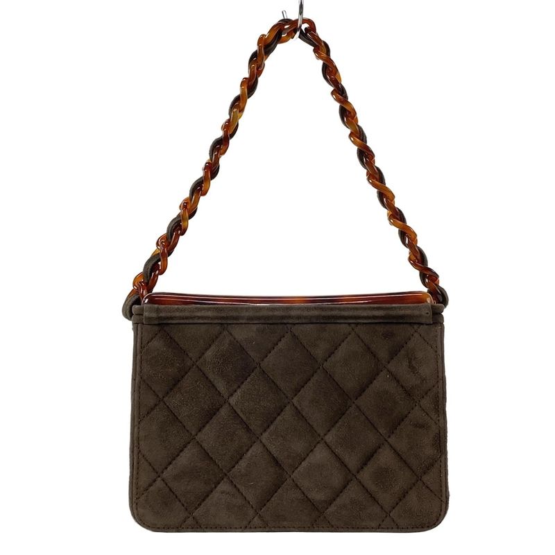 Chanel Vanity Bag Matelasse Dark Brown And Brown Plastic Chain