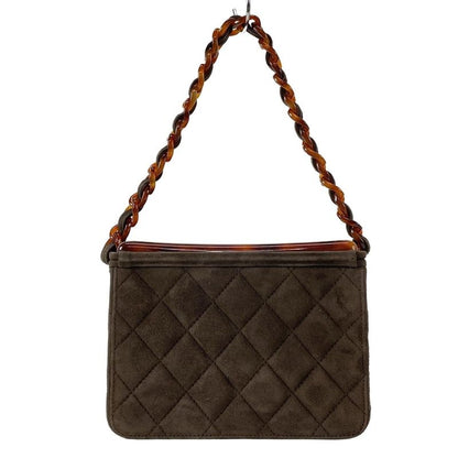Chanel Vanity Bag Matelasse Dark Brown And Brown Plastic Chain