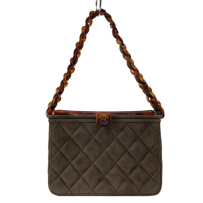 Chanel Vanity Bag Matelasse Dark Brown And Brown Plastic Chain