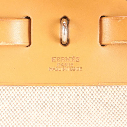 Hermes □G Mark Herbag  MM Toile Ash Leather 2WAY Shoulder Bag Tote A4 Men